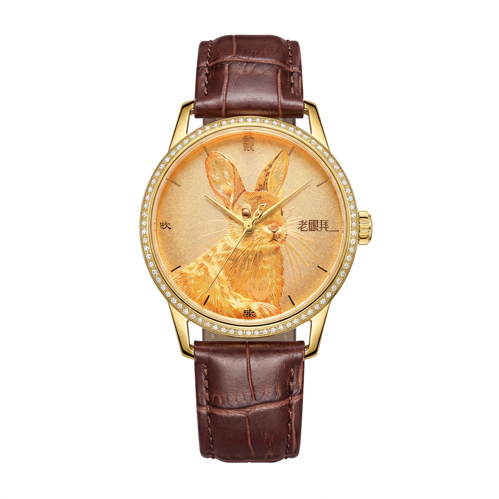 CLASSIC Master Zodiac 国韵贺岁·生肖腕表 — Rabbit Year Pure Gold Men's Watch (C-JQG102341840)